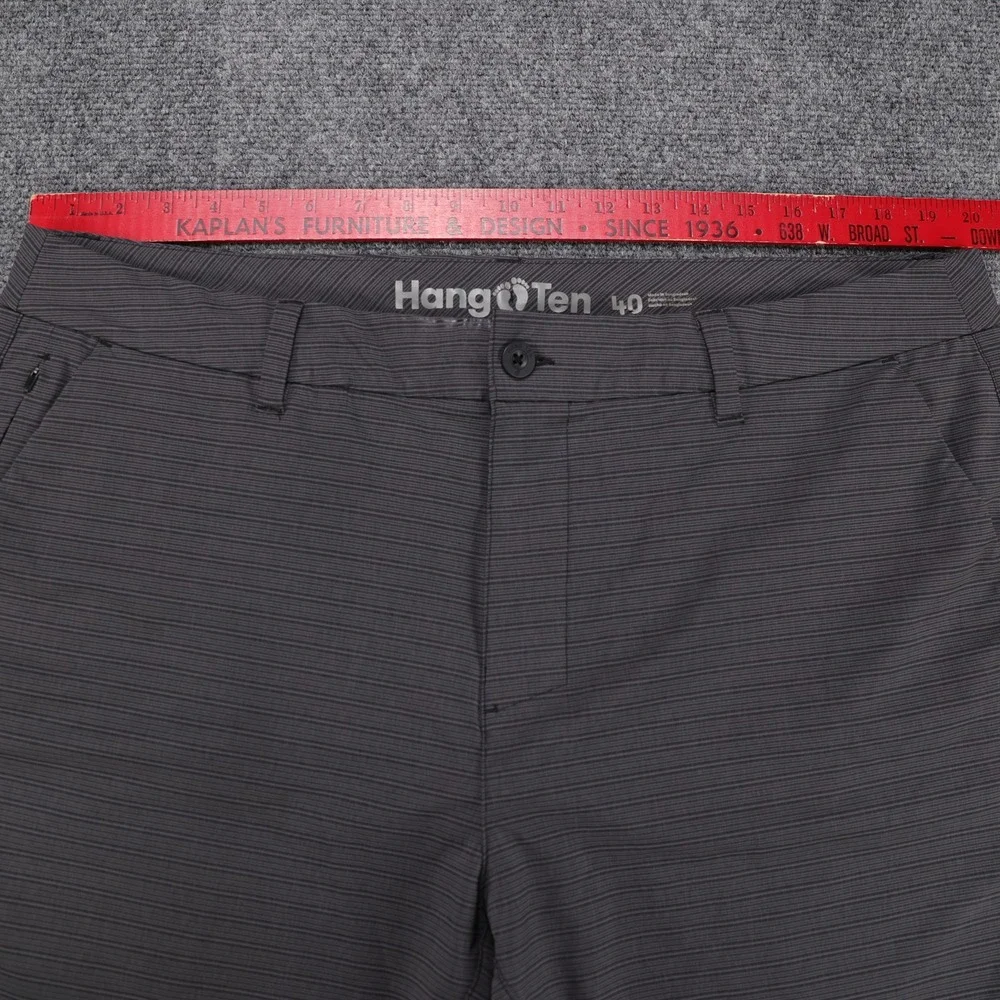 Hang Ten Mens Hybrid Shorts Gray Striped Stretch Board‎ Shorts Size 40